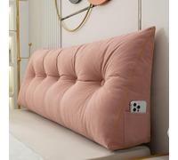 BaoTom Back Cushion for Bed Couch Reading Cushion, Wedge Cushion Headboard Bed, Cushion Bed Backrest, Book Cushion Lumbar Cushion Bed, Support Cushion for Reading Height of 50cm(Pink,200 * 50 * 20cm)