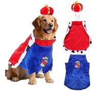baotongle 3 Pcs Halloween Dog King Cloak Costume with Crown Cap Pet Suit Prince Autumn Winter Apparel Cat Hoodies with Hat Pupy Clothes French Bulldog Chihuahua(Small)