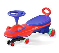 Baotree Kids Electric Ride On Car 12V - Electric Wiggle Car with Rechargeable Battery, LED Lights & Music,Anti-Rollover for Boys Girls Ages 3-8, Indoor/Outdoor Toy Vehicle up to 150 lbs (Blue)
