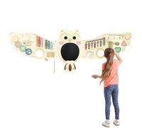Baotree Owl Activity Wall Busy Board Panels, Montessori Sensory Toys, Toddler Learning Activity Center, Interactive Wooden Learning Toy for Toddler Playroom & Children's Daycare
