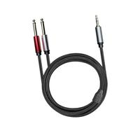 BaotyJie 3.5mm 1/8" TRS Male to 2x 6.35mm 1/4" Male Computer Audio Cable Audio Cable Copper Connection Mixer Cables, 1.5m