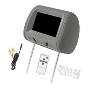 BaotyJie Car Headrest with 7 inch Screen Black Car Pillow Multilingual Menu DC12V Portable Automotive Pillow Display, Grey without Zipper
