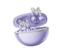 BaotyJie Open Ear Headphones Stylish Clip on Earbuds with Detachable Bowknot Earring for Running, Purple