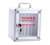 BaotyJie Phone Storage Box Smartphone Holder Practical Portable Handle Durability with 2 Keys Wall Mounted Sturdy Phones Cabinet, 12 Slots