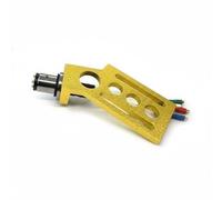 BaotyJie Turntable Tonearm Headshell Holder Mount Bracket Precision Aluminum Alloy With Color Coded 5N Silver Leads And Alignment Range Standard 4 Pin, Gold