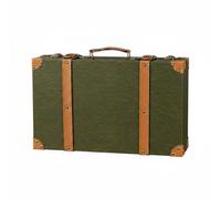 BaotyJie Vintage Storage Case Suitcase Box Decorative Trunk Wooden Organizer Sliding Lid Antique Suitable for Home Display Bedroom House, 1120K Sand Green L