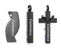 BAOWIQI 3 Set Infinity/Bar/Cross Urn Necklaces for Ashes Cremation Jewelry