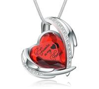 BAOWIQI Crystal Heart Urn Necklace for Women Memorial Cremation Locket Pendant Keep Loved Ones Ashes Close Forever&Always in My Heart