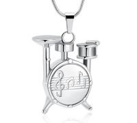 BAOWIQI Drum Set Urn Necklaces for Ashes Rock Music Cremation Jewelry