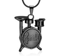 BAOWIQI Drum Set Urn Necklaces for Ashes Rock Music Cremation Jewelry