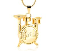 BAOWIQI Drum Set Urn Necklaces for Ashes Rock Music Cremation Jewelry