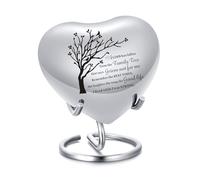 BAOWIQI Heart Urn for Ashes - Small Heart Shaped Keepsake Urn for Human (Male/Female) or Pet Remains, Holds Small Portion of Ashes with Stand
