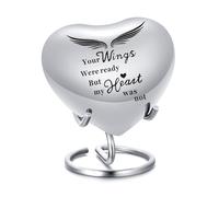 BAOWIQI Heart Urn for Ashes - Small Heart Shaped Keepsake Urn for Human (Male/Female) or Pet Remains, Holds Small Portion of Ashes with Stand