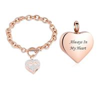 BAOWIQI Infinity Heart Cremation Bracelet for Ashes Stainless Steel Urn Bangles for Pet/Human Ashes Memorial Keepsake Ash Jewelry