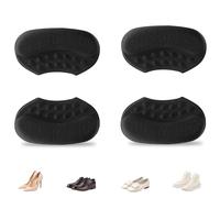 BAOWUABJ 2 Pairs Heel Cushion Pads, Heel Grips Shoe Pads, Self-Adhesive Heel Grips Inserts for Boots Loose Shoes Too Big, Anti-Slip Heel Pads, Reusable Heel Guards Liners for Women Men (Black, S)