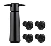 BAOWUABJ Wine Saver Vacuum Pump with 4 Stoppers - Reusable Wine Saver Preserver for Keeping Fresh, Champagne Stoppers (Black)