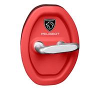BAOYBS 4Pcs Door Lock Cover for Peugeot 2008-e II Electric Year from 2019, Silicone Latches Guard Covers with Silent Shock Absorption for Noise Reduction & Protection,Red