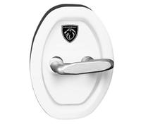 BAOYBS 4Pcs Door Lock Cover for Peugeot 2008-e II Electric Year from 2019, Silicone Latches Guard Covers with Silent Shock Absorption for Noise Reduction & Protection,White
