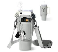 Baoyemes 40oz water bottle protective cover, water bottle protective cover with pocket, water bottle protective cover That can be carried on The body, suitable for Stanley Cup accessories (Grey)