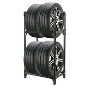 BAOYOUNI 2-Tier Tyre Storage Rack Space for 4 Tyres up to 225mm Wide
