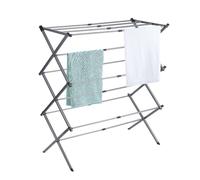 BAOYOUNI Collapsible Clothes Drying Rack Expandable Laundry Hanger Metal Foldable Clothing Garment Towels Dry Holder, Grey (43-75) X 37 X 105cm