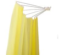 BAOYOUNI Foldable Wall Mounted Shower Curtain Rod Space Saver Stainless Steel Fan-shaped Bath Curtain Holder Rail 144 x 88 x 13cm