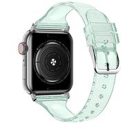 baozai Compatible with Apple Watch Band for Women, Slim Shiny Clear Glitter Soft Wristband for Apple iWatch Series 1-11, SE, 42mm 41mm 40mm 38mm, Glistening Green