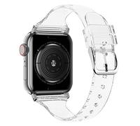 baozai Compatible with Apple Watch Band for Women, Slim Shiny Clear Glitter Soft Wristband for Apple iWatch Series 1-11, SE, 42mm 41mm 40mm 38mm, Glistening Silver