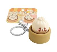 Baozi Button Toy, With Adorable Fidget Design, 4x4x4cm, Cute Bun Squishy Keychain, Stress Keychain Toy, Cute Bun Design, For Kids, Teens, Adults, School, Classroom Use