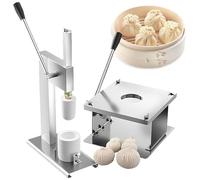Baozi Maker, Semi-Automatic Chinese Bun Machine, Stainless Steel Dough Press for Making Delicious Baozi, Easy to Use, Ideal for Home Cooking and Food Prep