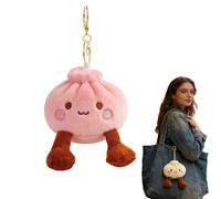 Baozi Soft Stuffed Toys, Lovely Plush Dolls & Mini Hanging Pendants, Cute Food-Inspired Plush Keychains With Soft Touch, Compact Size for Daily Decoration, Great As Birthday Gifts (D)