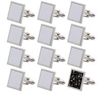 BAOZOON 12 Pcs Sublimation Metal Cufflink Blanks Heat Transfer Cuff Buttons Sublimation Blank DIY Shirt Cuff Links for Wedding Business and Daily Wear, Universal, Zinc, no gemstone