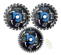 BAP Cordless Circular Saw Blade 3PK 165mm X 20 24 + 40 Teeth TCT Carbide Tipped
