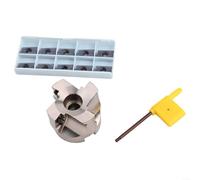 BAP400R5022 5 Flute Indexable Face End Mill 50mm with 10pcs Carbide APMT1604 Inserts Suitable for CNC Milling Feed Rate 3X of Standard Cutters