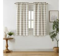 Bapawfish Tan Buffalo Check Window Curtain Panel 54 Inch Long,Beige Buffalo Plaid Gingham Geometric Rod Pocket Window Treatment,Rustic Farmhouse Style Drapes for Bedroom Living Room,40"Wx54"Lx2,Beige