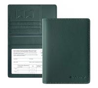 BAPHITY Genuine Leather RFID Blocking Passport Holder Wallet with Zipper Hidden Pocket,Luxury Cover for Men Women,Ideal Gift, green, Zipper