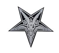 Baphoment 666 Devil Embroidered Patch Rock Metal Sew Iron On Badge Gothic Gift Jacket Bag Punk Applique Goth Emo Demon Hell Antichrist Biker Pagan Dark Satan Satanic Goat Pentacle Pentagram