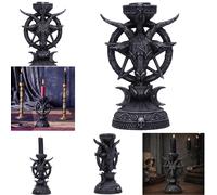 Baphomet Candle Holder 15.5cm - Gothic Occult Tealight Holder - Hand-Painted ...