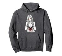 Baphomet Evil Satan Pullover Hoodie, Adult Unisex, Dark Heather Grey, Large