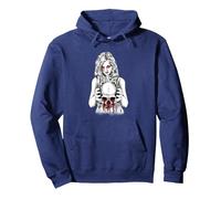 Baphomet Evil Satan Pullover Hoodie, Adult Unisex, Navy Blue, Small