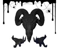 Baphomet Figurine - Resin Baphomet Head and Hands Figurine for Wall,Satanic Statue for Living Room Workplace, Scary Demon Statue for Basement Hallway