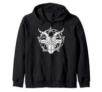 Baphomet Goat Satanism Lucifer Evil Occult Satanic Pentagram Zip Hoodie