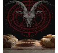 Baphomet Gothic Wallpaper - Occult Pentagram Satanic Demon Goat Head Wall Mural - Wall Murals for Living Room Bedroom - Photo Wallpaper & Home Decor Art - 300 x 210 cm A-188