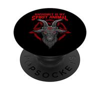 Baphomet Is My Spirit Animal I Satanic Pentagram Goat PopSockets PopGrip: Swappable Grip for Phones & Tablets