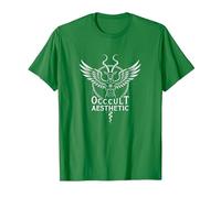 Baphomet Occult Aesthetic Winged Goat Mystical Art T-Shirt, Men, Kelly Green, L