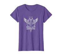 Baphomet Occult Aesthetic Winged Goat Mystical Art T-Shirt, Women, Purple Heather, L