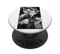 Baphomet Occult Gothic Satanic Goat Funny Monday Is A Sin PopSockets Adhesive PopGrip