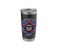 Baphomet Pentagram and Satanic Eye Stainless Steel Insulated Tumbler