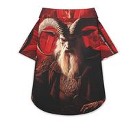 Baphomet Pentagram Goat Dog Hawaiian Shirt Stretch Collar Button Down Pet Clothes for Small Medium Puppy