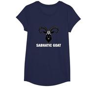 Baphomet Sabbatic Goat Occult Mystical Symbol T-Shirt, Girls, Navy, Medium